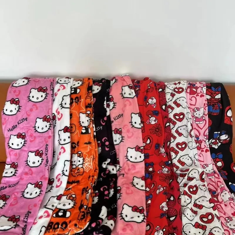 Kawaii Lana Anime Cartoon Casual Pantaloni da casa Autunno