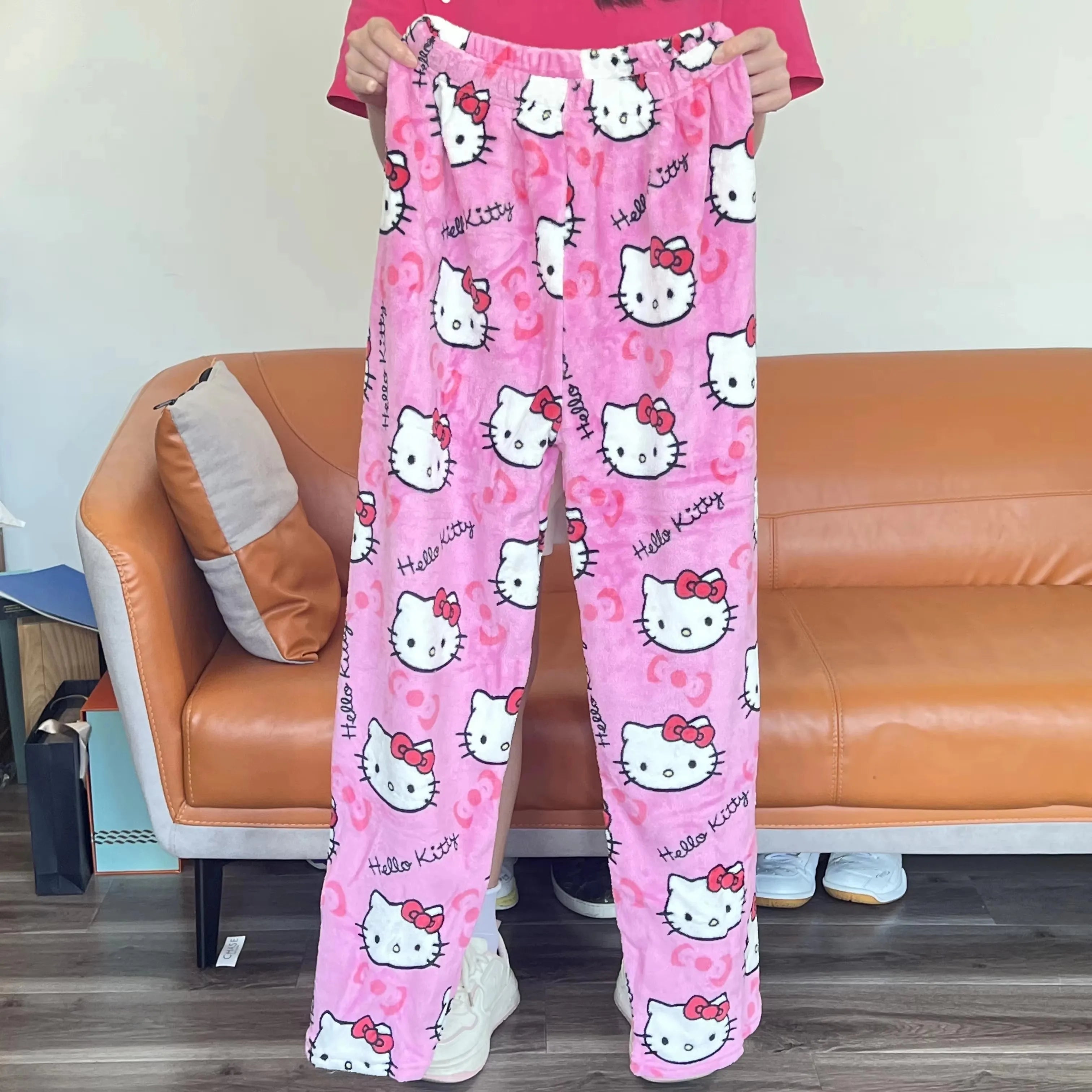 Kawaii Lana Anime Cartoon Casual Pantaloni da casa Autunno
