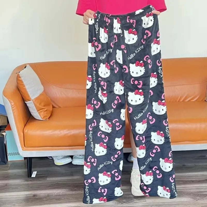 Kawaii Lana Anime Cartoon Casual Pantaloni da casa Autunno